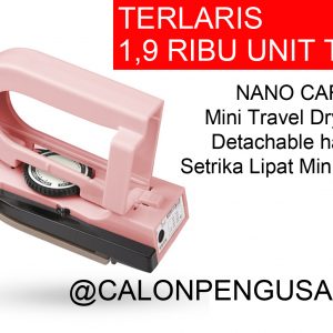 Setrika Lipat Mini Portable - NANO CARE Mini Travel Dry Iron, Detachable handle